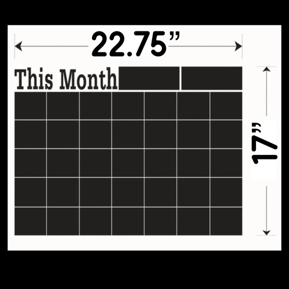 Vinyl Chalkboard Blackboard Monthly Calendar NWT - Picture 2 of 6